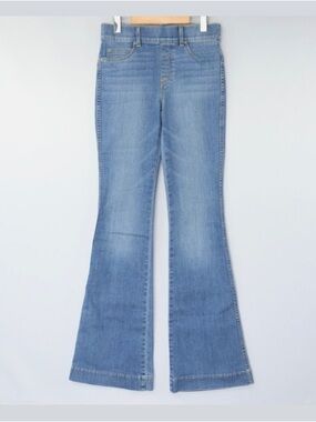 Spanx EveryWear Flare Jeans High Rise Pull On Long Blue Vintage Indigo | XL